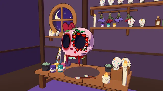 A springtime skull with flowers